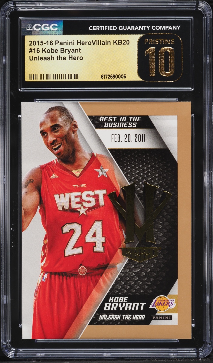 2015 Panini HeroVillain KB20 Unleash The Hero Kobe Bryant #16 CGC 10 PRISTINE