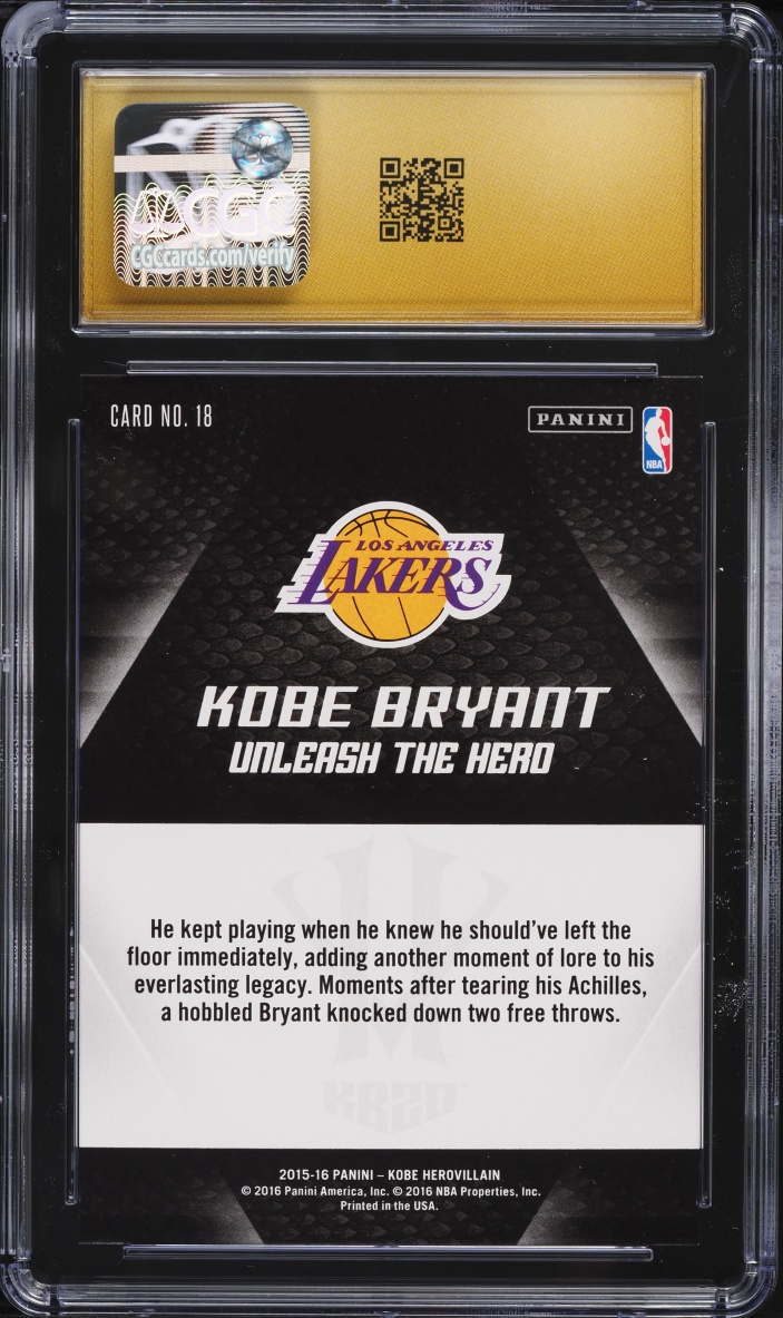 2015 Panini HeroVillain KB20 Unleash The Hero Kobe Bryant #18 CGC 10 PRISTINE