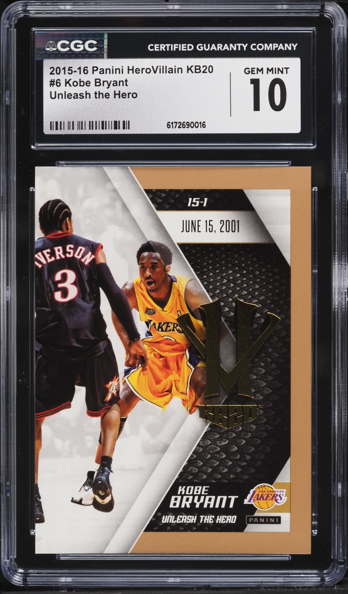 2015 Panini HeroVillain KB20 Unleash The Hero Kobe Bryant #6 CGC 10 GEM MINT