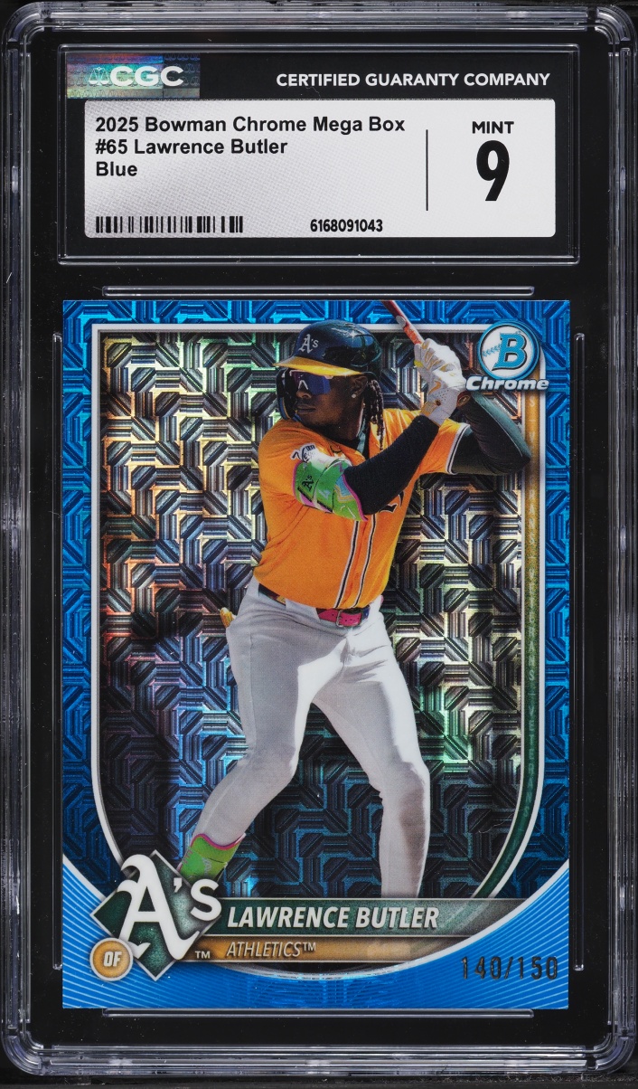 2025 Bowman Chrome Mega Box Blue Lawrence Butler /150 #65 CGC 9 MINT