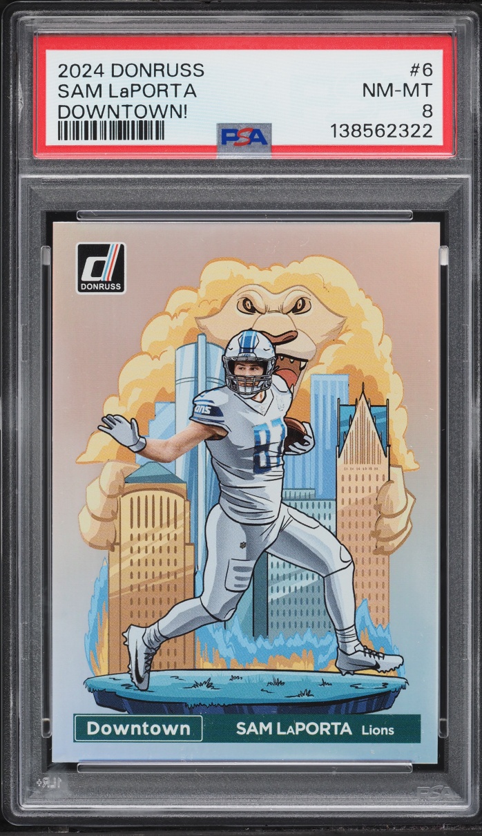 2024 Donruss Downtown! Sam LaPorta #6 PSA 8 NM-MT