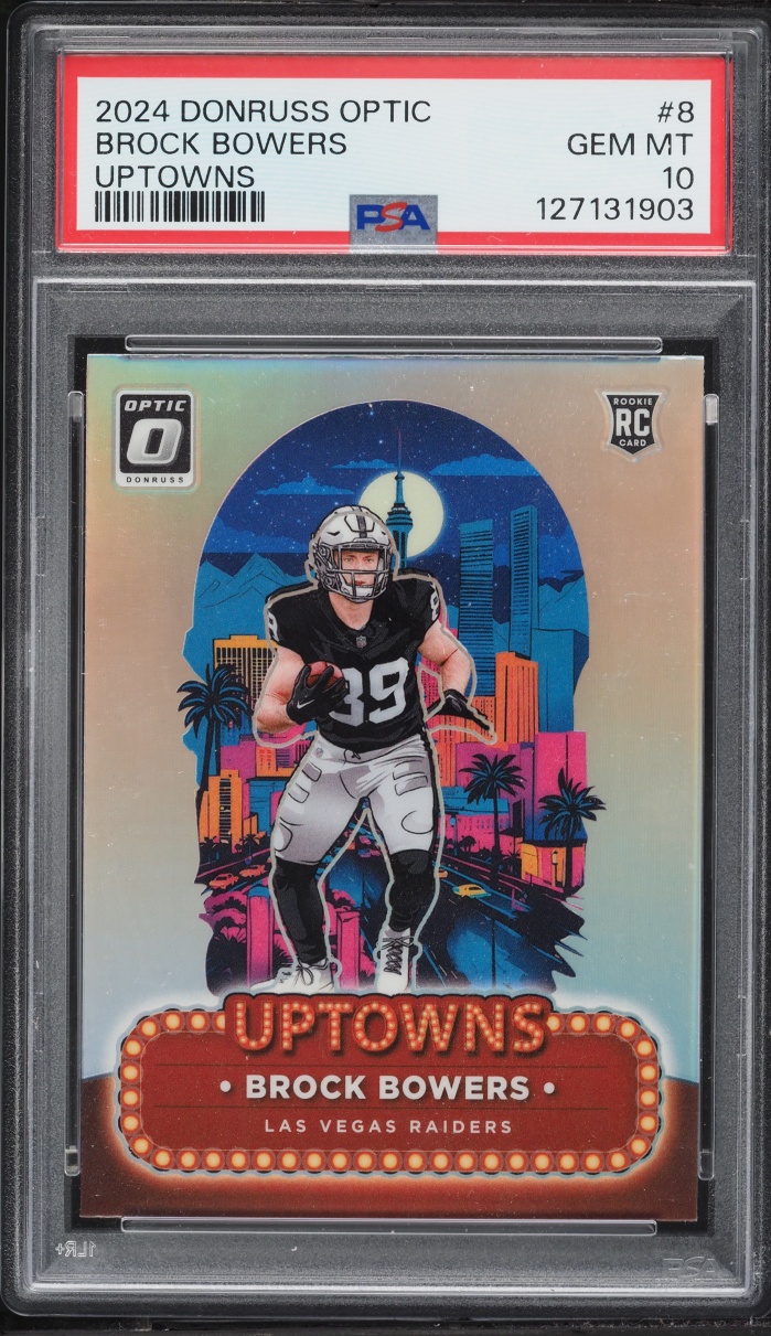 2024 Donruss Optic Uptowns Brock Bowers ROOKIE #8 PSA 10 GEM MINT