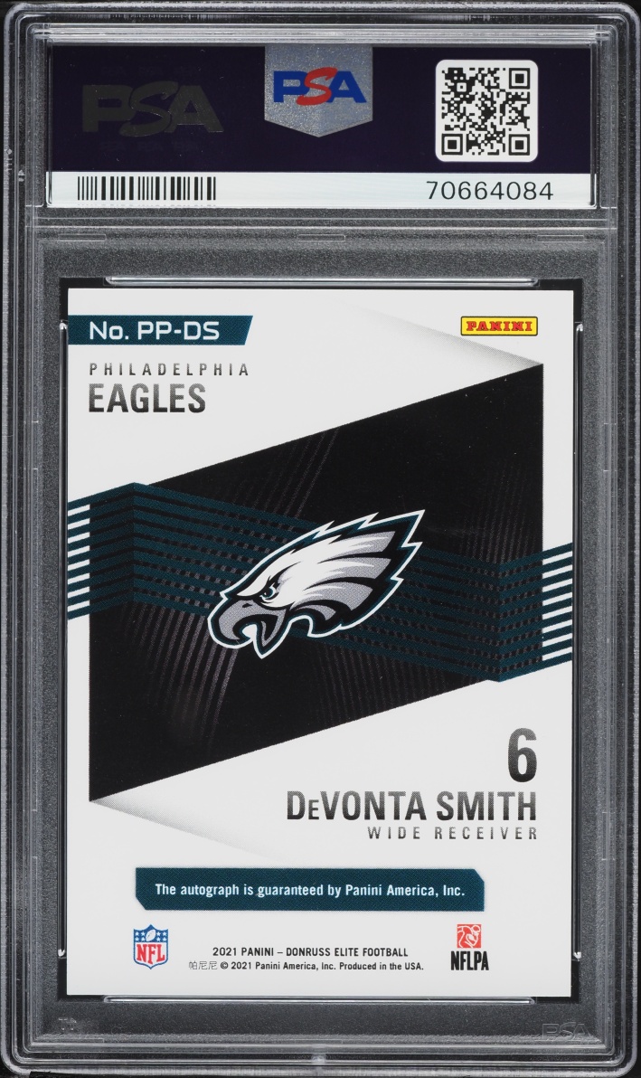 2021 Donruss Elite Pen Pals DeVonta Smith ROOKIE AUTO DNA 10 #PP-DS PSA 9 MINT
