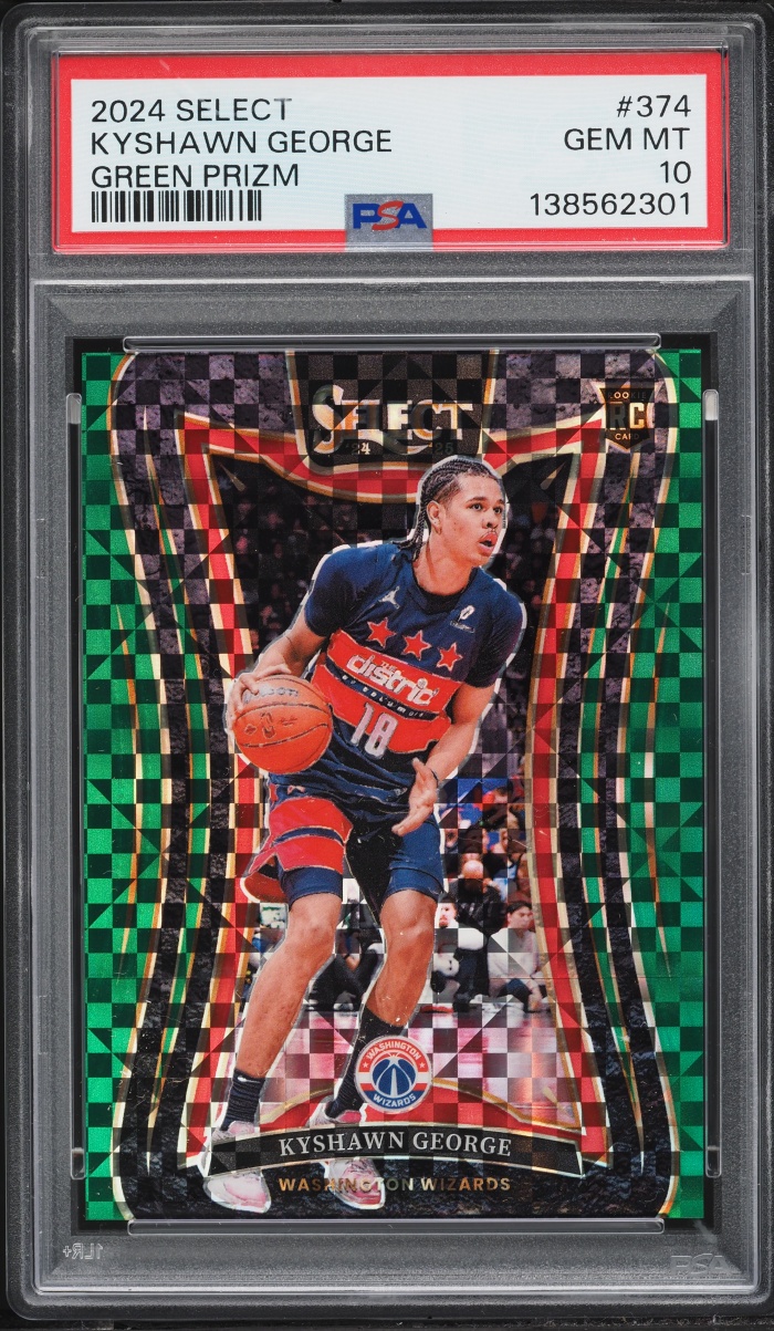 2024 Select Mezzanine Level Green Prizm Kyshawn George ROOKIE /5 #374 PSA 10 GEM MINT