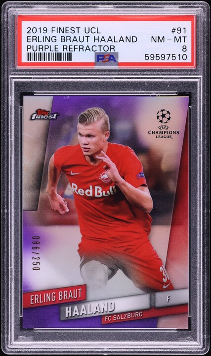 2019 Finest UEFA Purple Refractor Erling Haaland ROOKIE /250