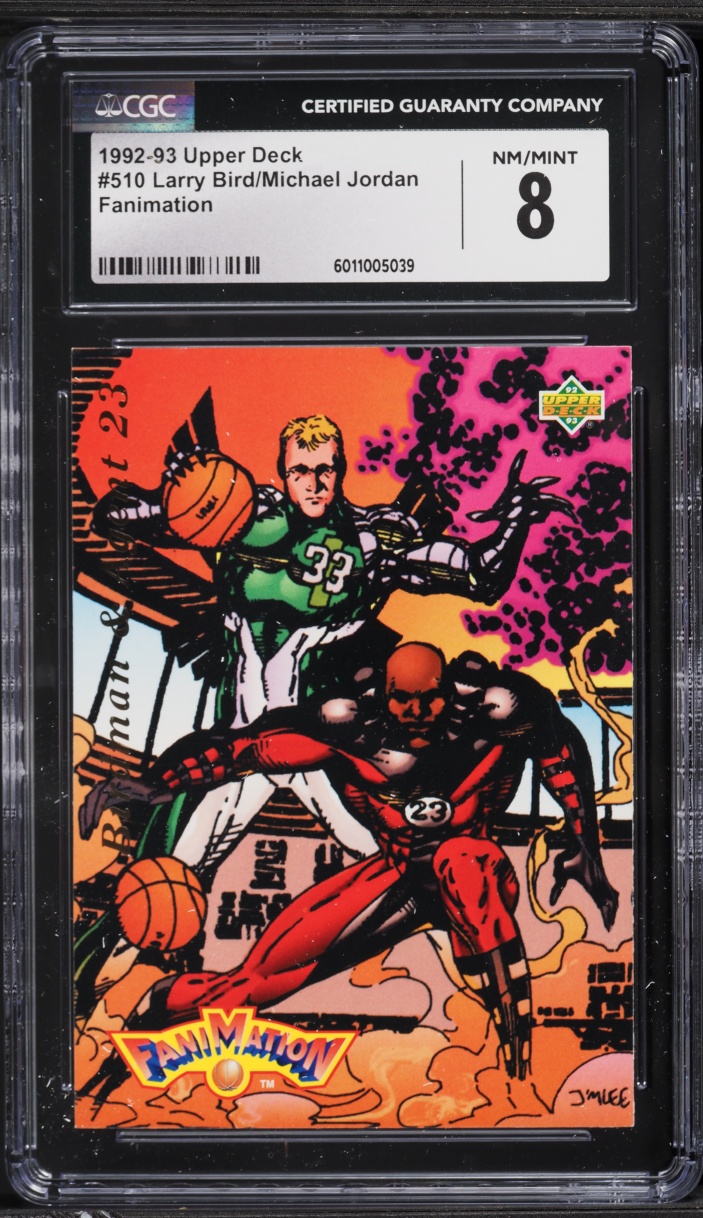 1992 Upper Deck Fanimation Larry Bird & Michael Jordan #510 CGC 8 NM-MT