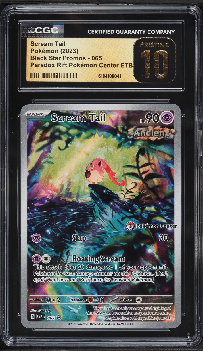 2023 Pokemon SV Promo Paradox Rift Center ETB Full Art Scream Tail #65 CGC 10 PRISTINE