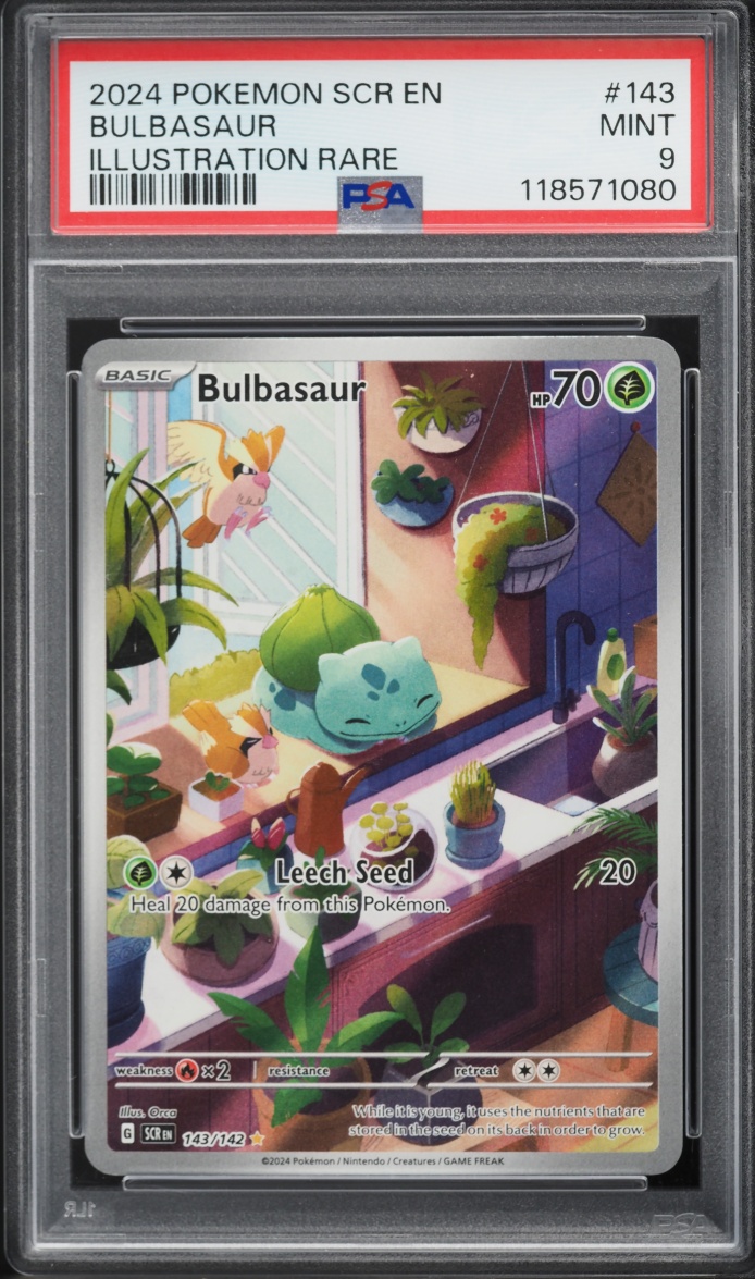 2024 Pokemon Scarlet & Violet Stellar Crown IR Bulbasaur #143 PSA 9 MINT