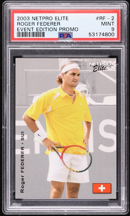 2003 Netpro Elite Tennis Roger Federer ROOKIE RC /2000 #3 PSA 8 NM