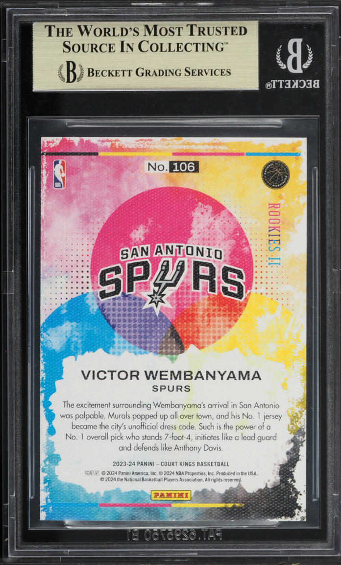2023 Panini Court Kings Victor Wembanyama ROOKIE #106 BGS 10 PRISTINE