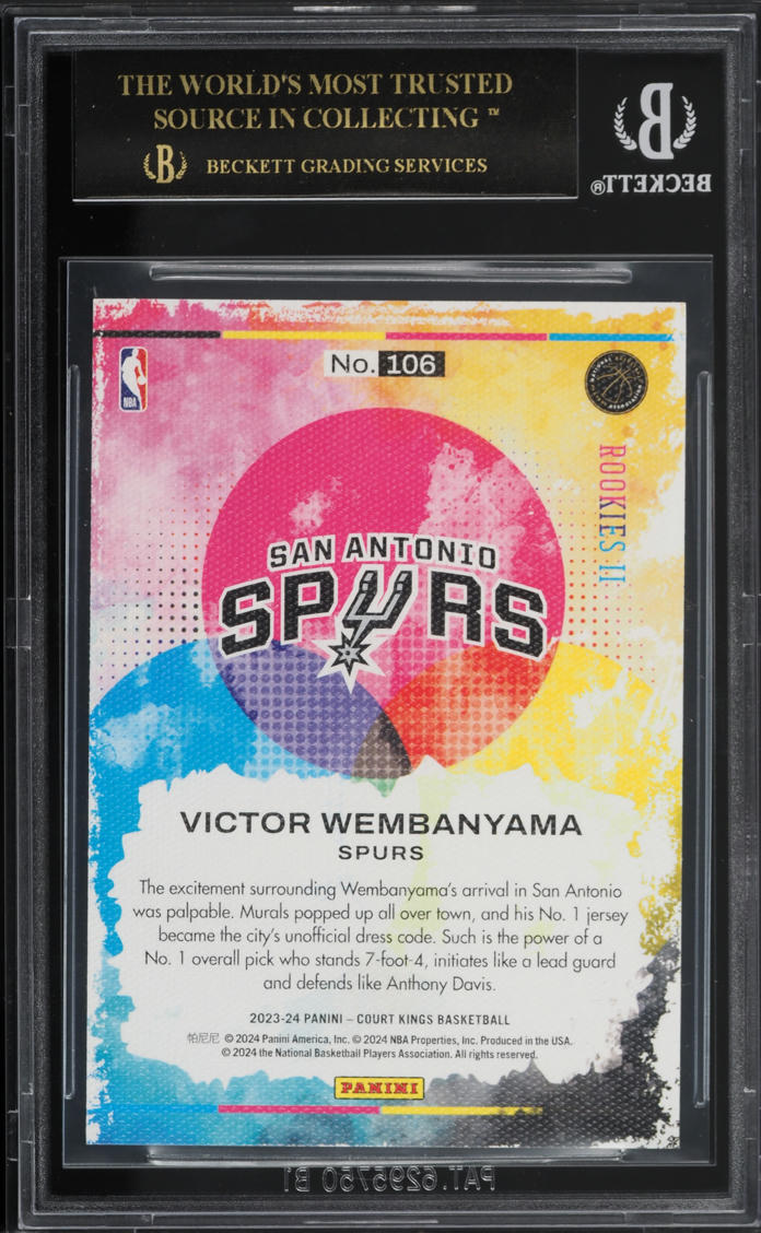 2023 Court Kings Victor Wembanyama ROOKIE #106 BGS 10 PRISTINE, BLACK LABEL