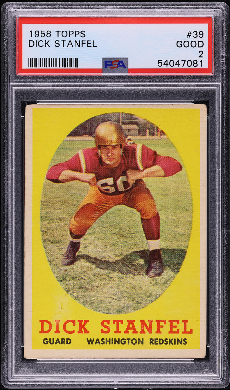 1958 Topps Football Dick Stanfel #39 PSA 2 GD