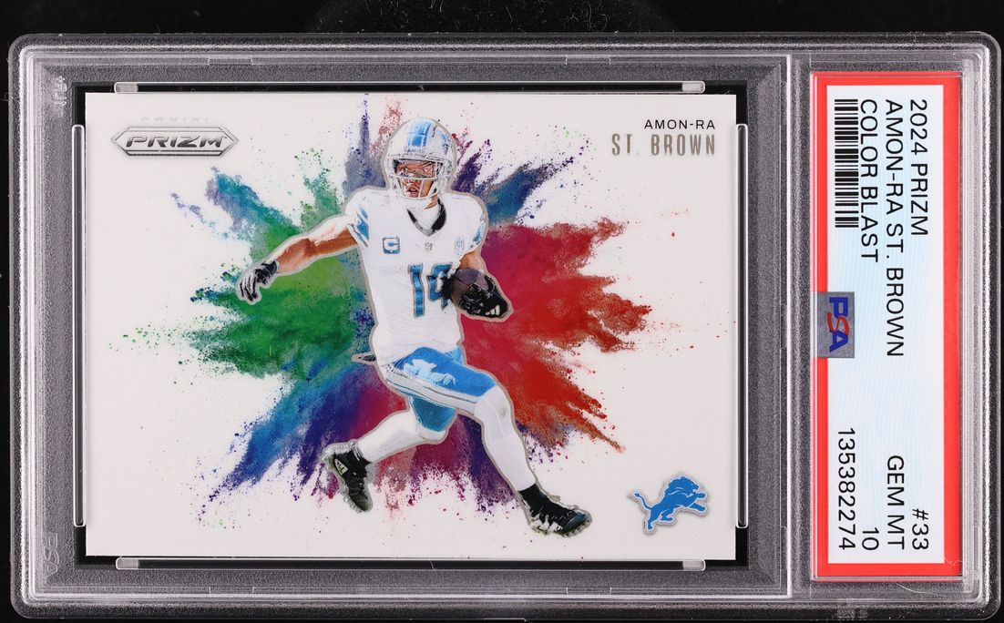 2024 Panini Prizm Color Blast Amon-Ra St. Brown #33 PSA 10 GEM MINT