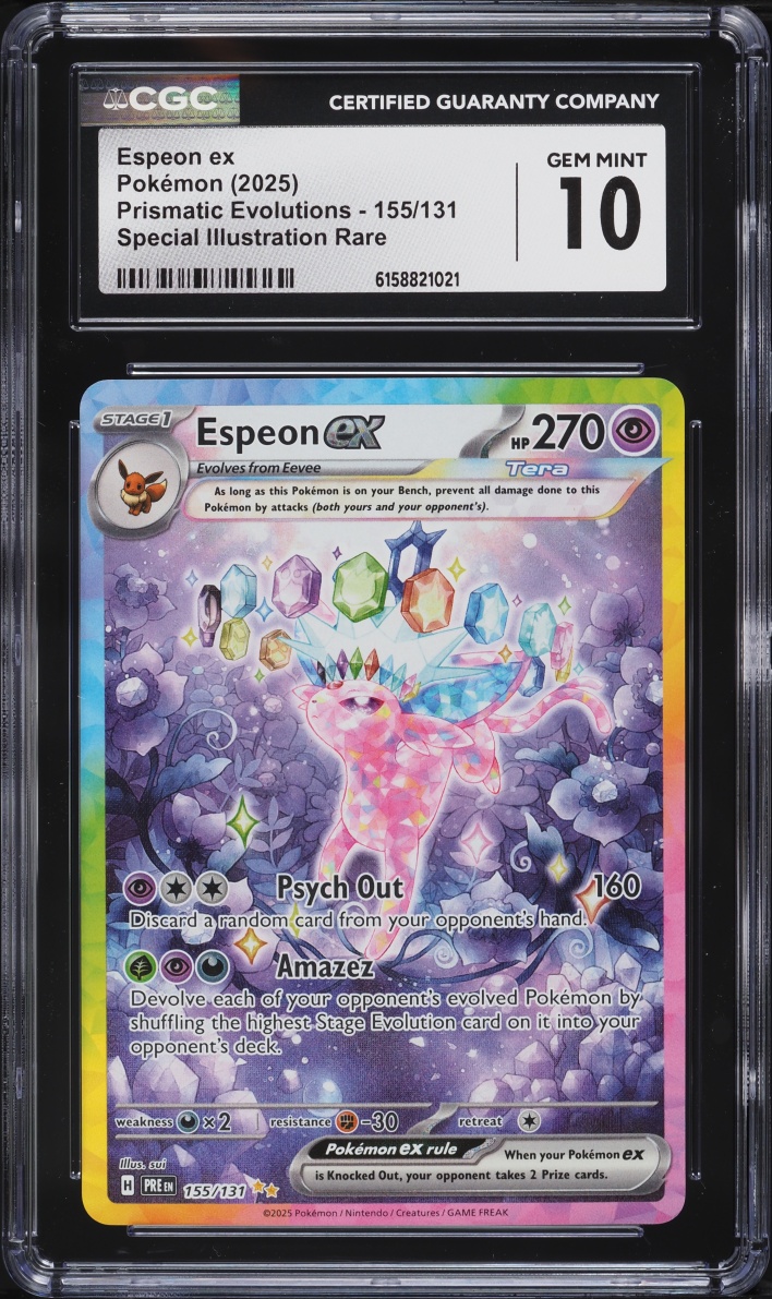 2025 Pokemon Scarlet & Violet Prismatic Evolutions SIR Espeon EX #155 CGC 10 GEM MINT