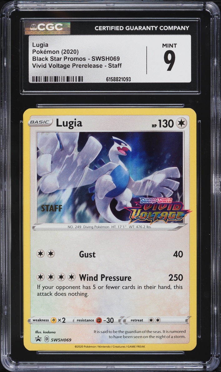 2020 Pokemon Sword & Shield Promo Vivid Voltage Promo Staff Lugia #SWSH069 CGC 9 MINT