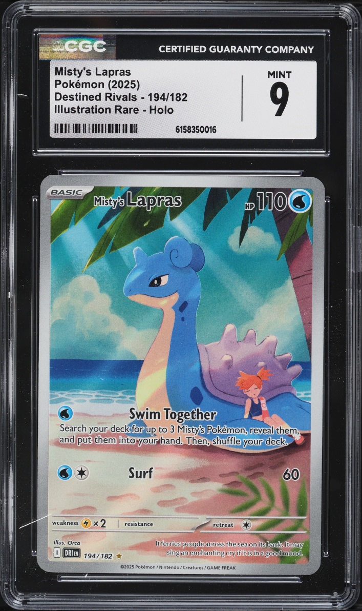 2025 Pokemon Scarlet & Violet Destined Rivals IR Misty's Lapras #194 CGC 9 MINT