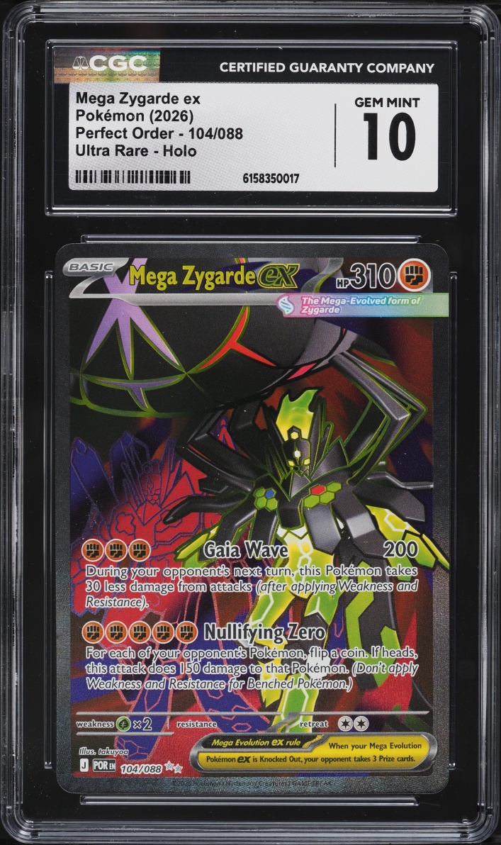 2026 Pokemon Mega Evolution Perfect Order Full Art Mega Zygarde ex #104 CGC 10 GEM MINT