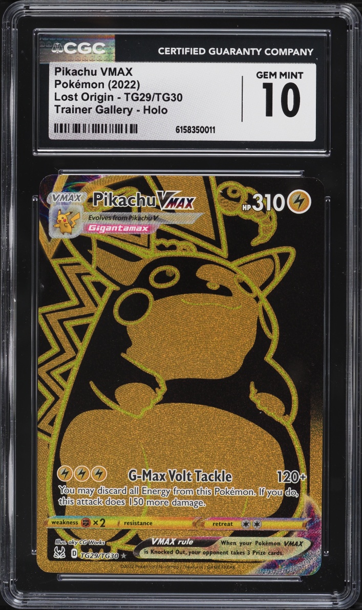 2022 Pokemon Sword & Shield Lost Origin Full Art Pikachu VMAX #TG29 CGC 10 GEM MINT