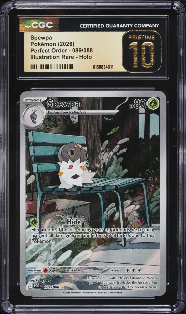 2026 Pokemon Mega Evolution Perfect Order IR Spewpa #089 CGC 10 PRISTINE