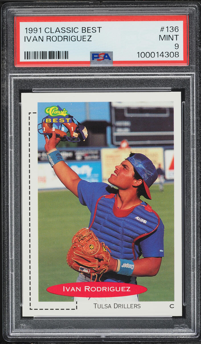 1991 Classic Best Ivan Rodriguez ROOKIE #136 PSA 9 MINT