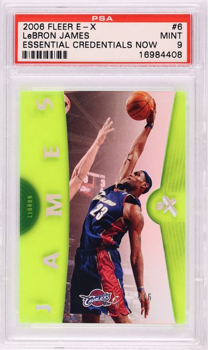 2006 Fleer E-X Essential Credentials Now LeBron James /6 #6 PSA 9 MINT