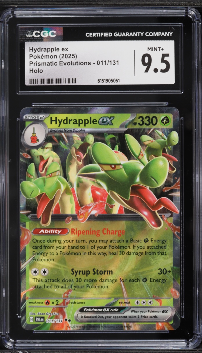 2025 Pokemon Scarlet & Violet Prismatic Evolutions Holo Hydrapple EX #11 CGC 9.5 MINT+