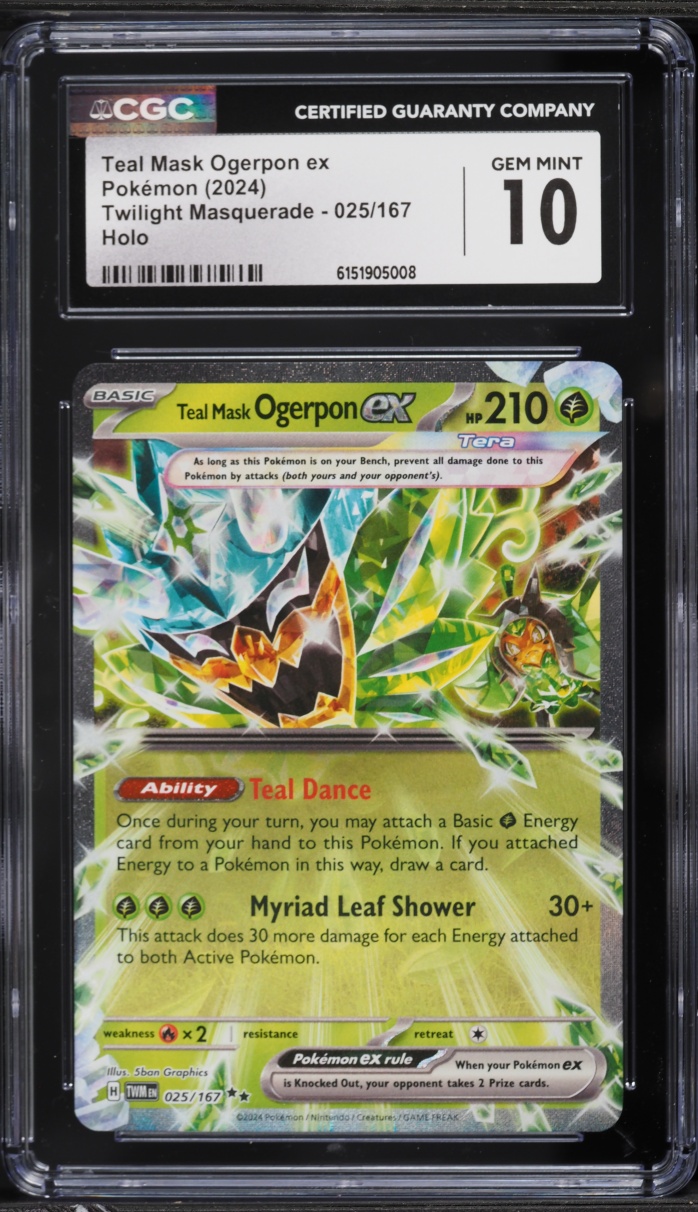 2024 Pokemon Scarlet & Violet Twilight Masquerade Holo Teal Mask Ogerpon EX #25 CGC 10 GEM MINT
