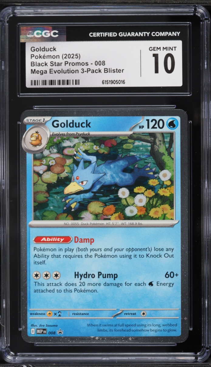 2025 Pokemon Mega Evolution Black Star Promo Golduck #8 CGC 10 GEM MINT