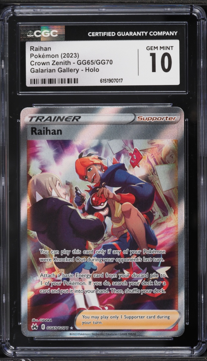 2023 Pokemon Sword & Shield Crown Zenith CHR Raihan #GG65 CGC 10 GEM MINT