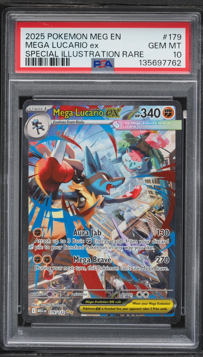 2025 Pokemon Mega Evolution SIR Mega Lucario ex #179 PSA 10 GEM MINT