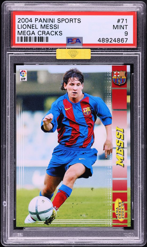 2004 Panini Sports Mega Cracks La Liga Lionel Messi ROOKIE #71 MBA PSA 9 MINT