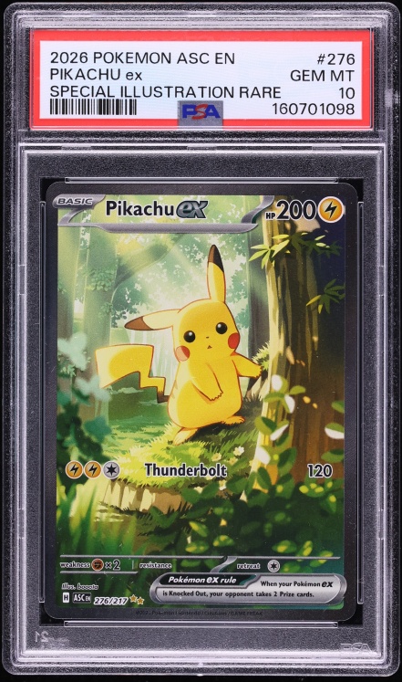 2026 Pokemon Mega Evolution Ascended Heroes SIR Pikachu Ex #276 PSA 10 GEM MINT
