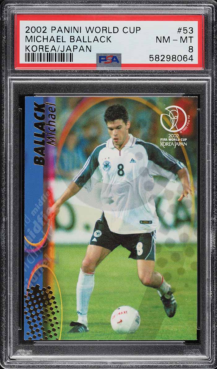 2002 Panini World Cup Korea Japan Michael Ballack #53 PSA 8 NM-MT