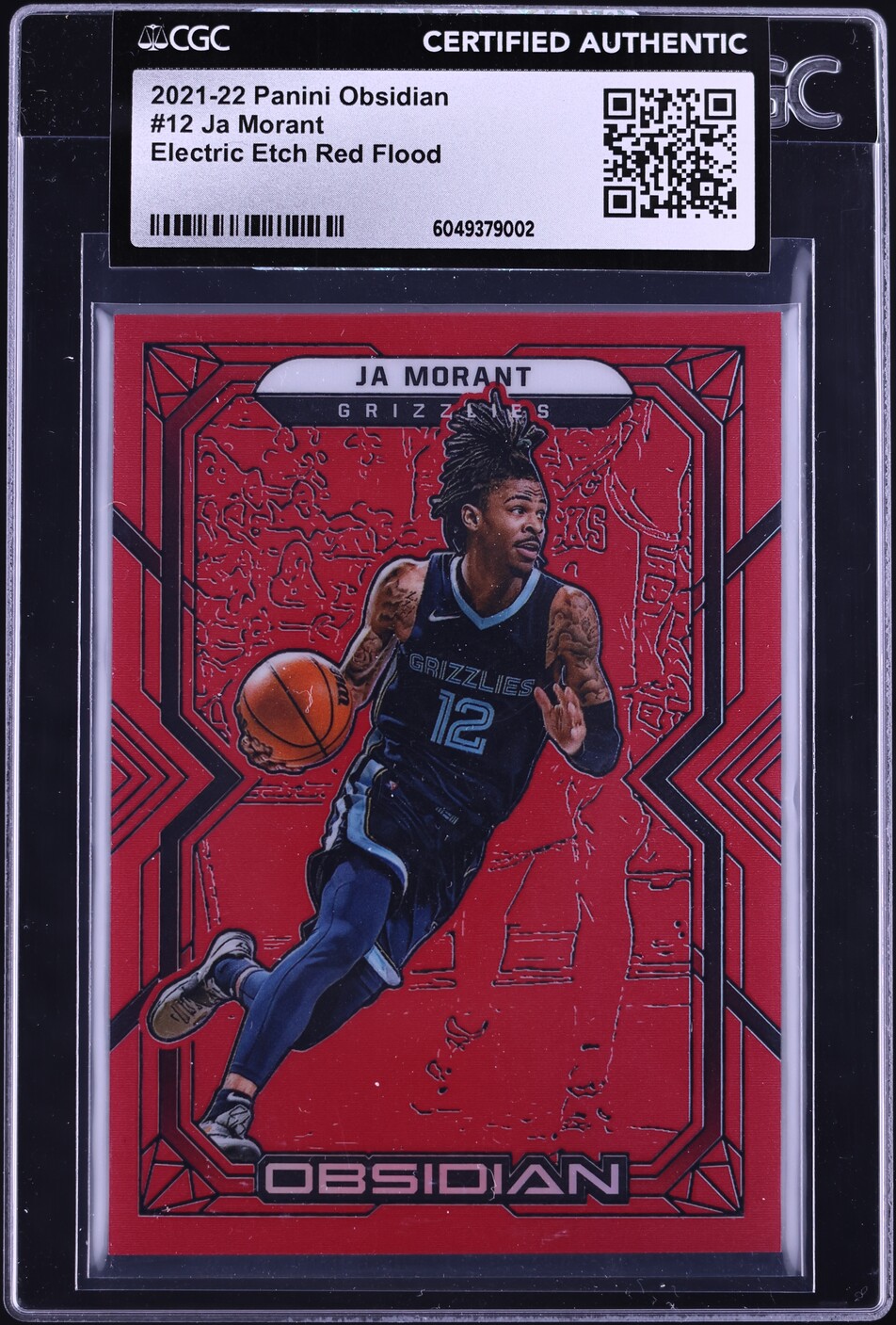 2021 Panini Obsidian Electric Etch Red Flood Ja Morant #12 CGC AUTH
