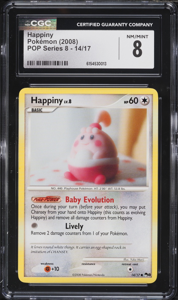 2008 Pokemon POP Series 8 Happiny #14 CGC 8 NM-MT
