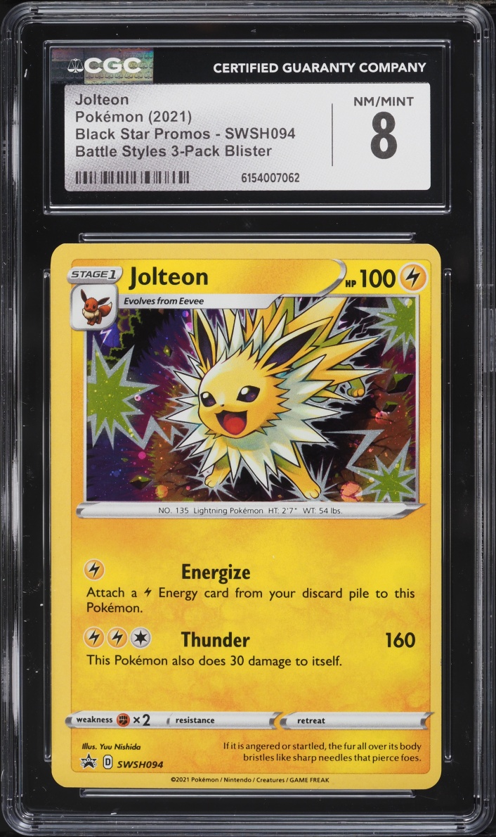 2021 Pokemon Sword & Shield Promo Battle Styles Jolteon #SWSH094 CGC 8 NM-MT