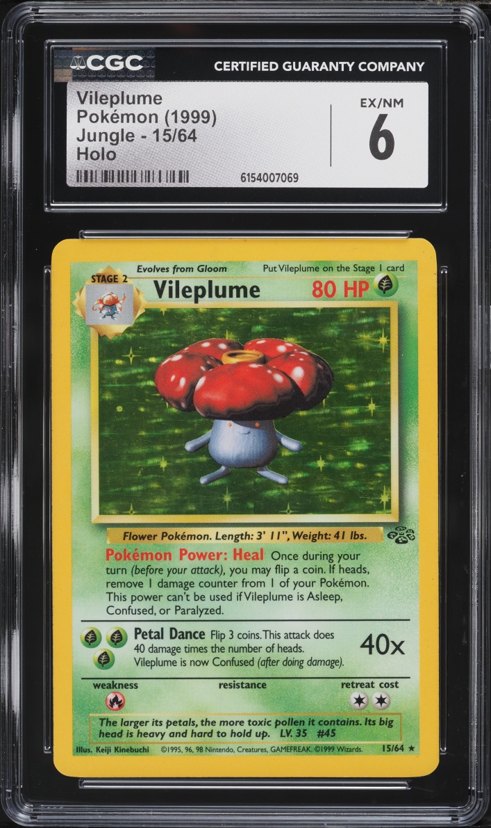 1999 Pokemon Jungle Holo Vileplume #15 CGC 6 EXMT
