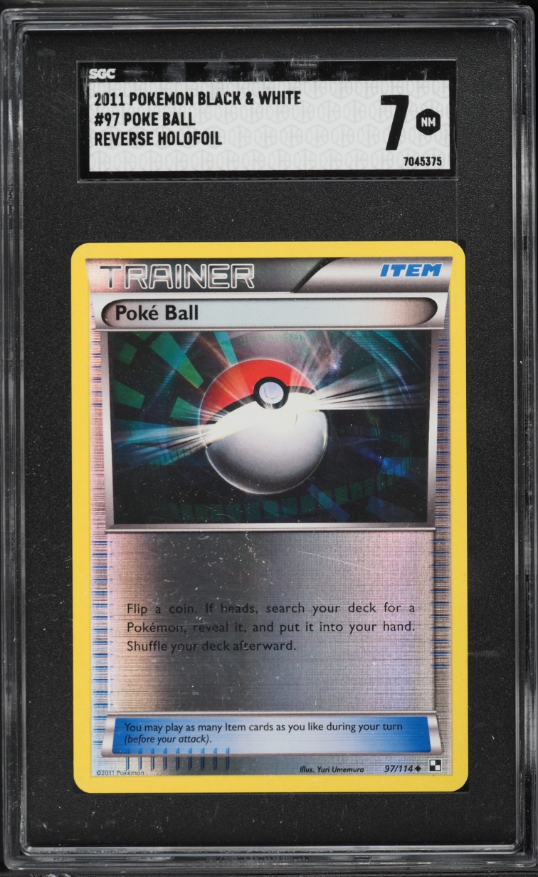 2011 Pokemon Black & White Reverse Holo Poke Ball #97 SGC 7 NRMT