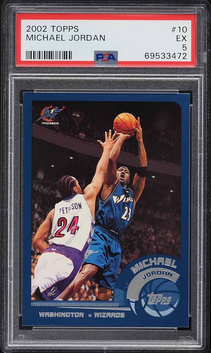 2002 Topps Basketball Michael Jordan #10 PSA 5 EX