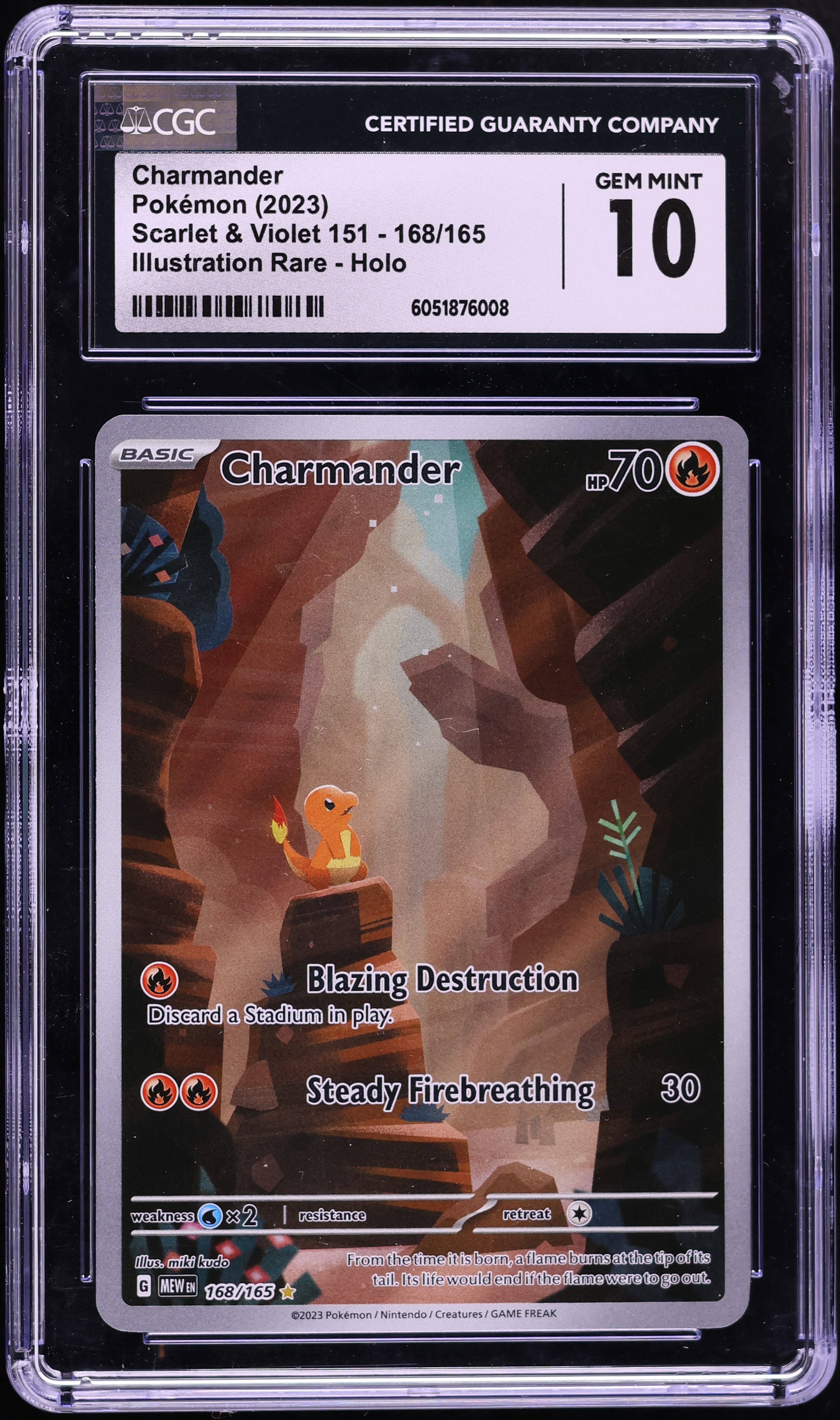 2023 Pokemon Scarlet & Violet 151 IR Charmander #168 CGC 10 GEM MINT