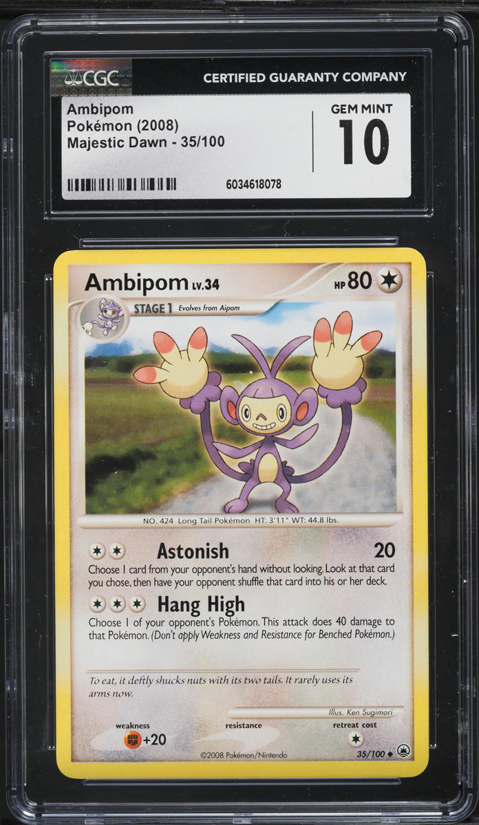 2008 Pokemon Majestic Dawn Ambipom #35 CGC 10 GEM MINT