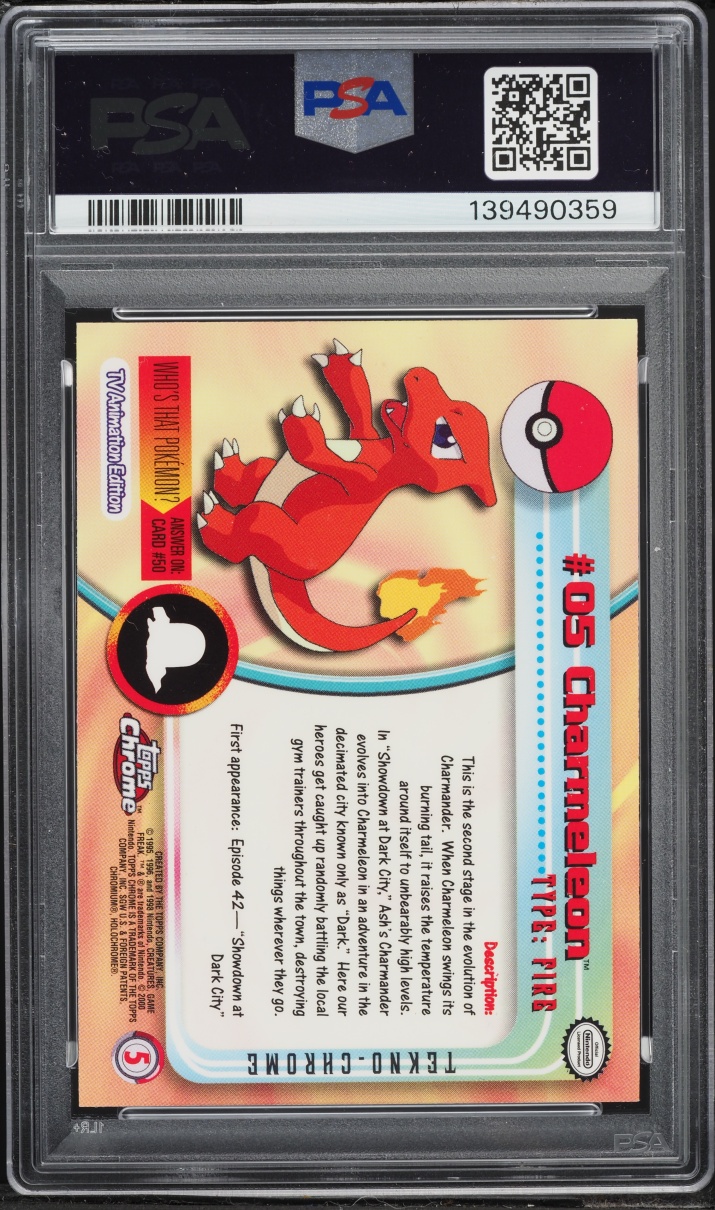 2000 Topps Chrome Pokemon Series 1 Tekno Charmeleon #5 PSA 9 MINT