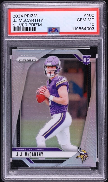 2024 Panini Prizm Silver J.J. McCarthy ROOKIE #400 PSA 10 GEM MINT
