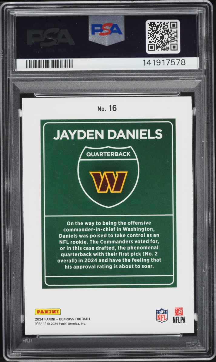 2024 Donruss Downtown Jayden Daniels ROOKIE #16 PSA 10 GEM MINT
