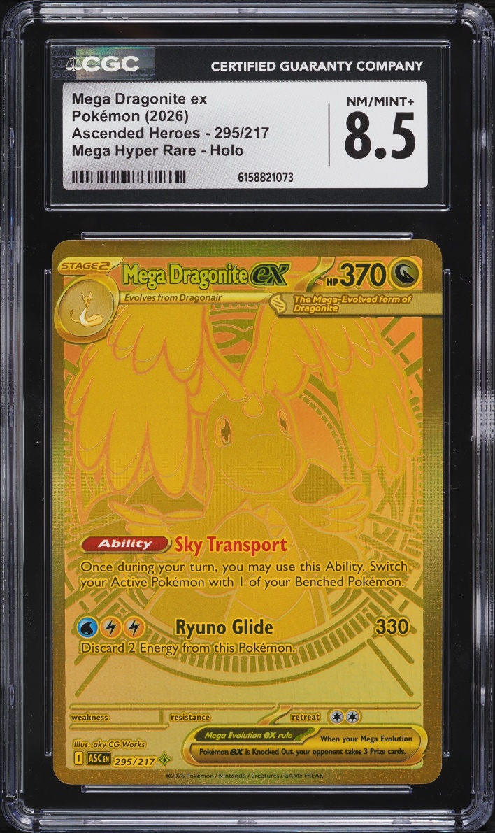 2026 Pokemon Mega Evolution Ascended Heroes MHR Mega Dragonite EX #295 CGC 8.5 NM-MT+