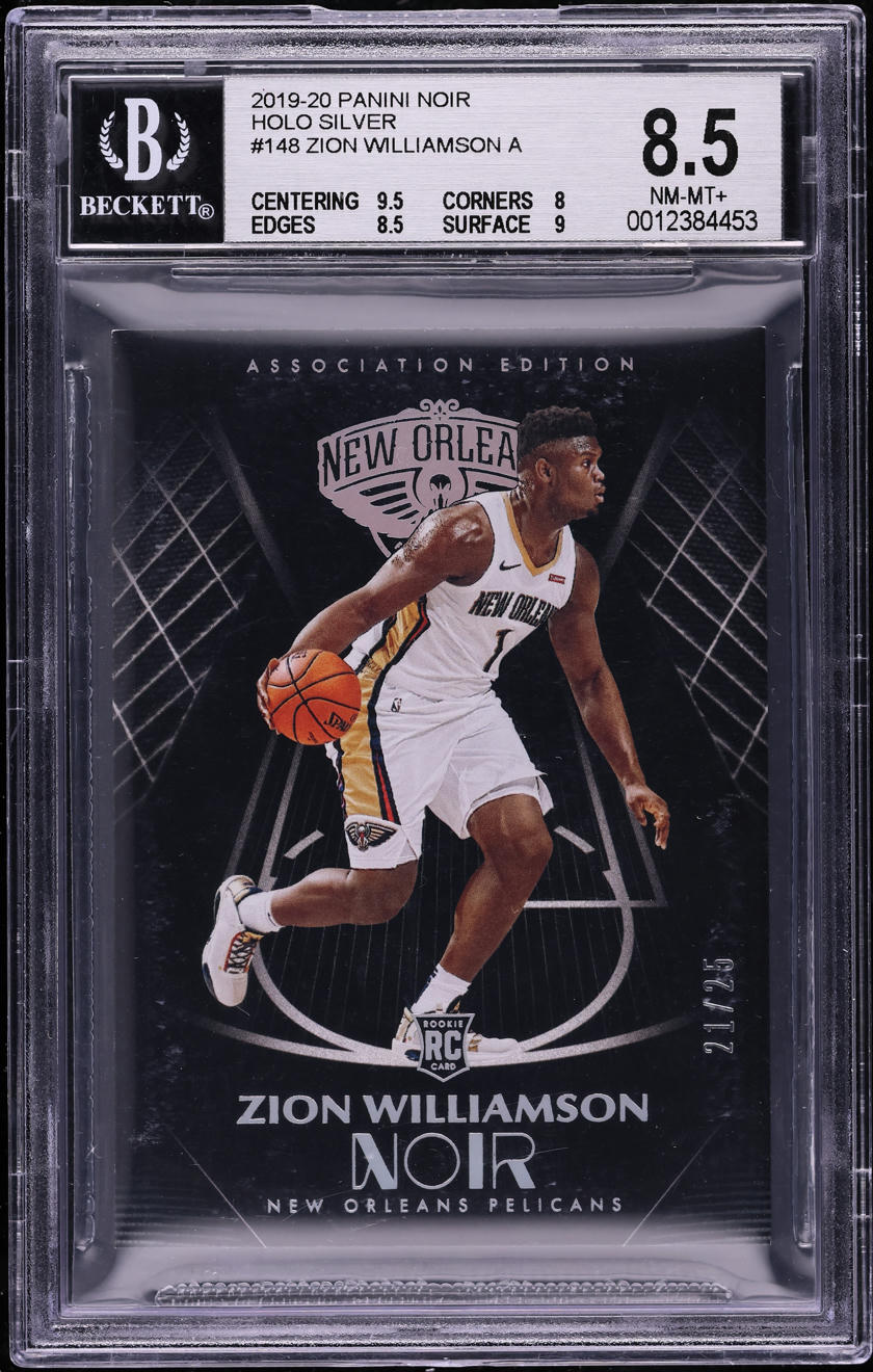 2019 Panini Noir Holo Silver Zion Williamson ROOKIE /25 #148 BGS 8.5 NM-MT+