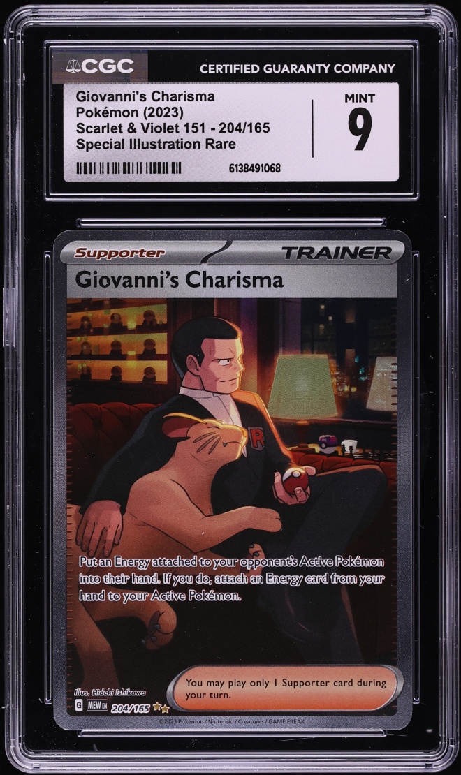 2023 Pokemon Scarlet & Violet 151 SIR Giovanni's Charisma #204 CGC 9 MINT