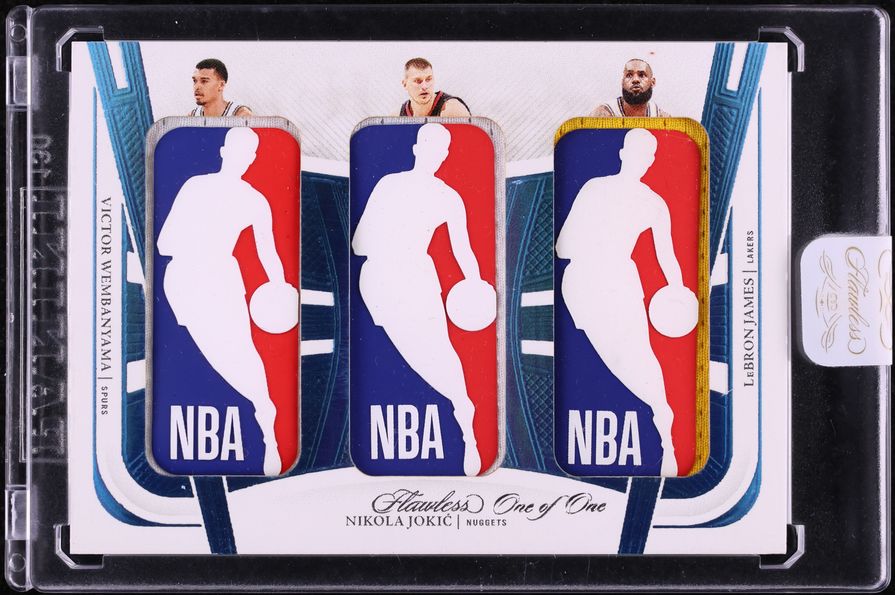 2023 Flawless LeBron James Nikola Jokic Victor Wembanyama RC LOGOMAN PATCH 1/1