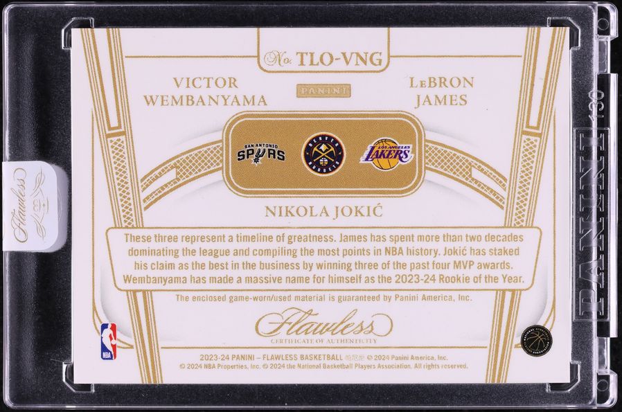 2023 Flawless LeBron James Nikola Jokic Victor Wembanyama RC LOGOMAN PATCH 1/1