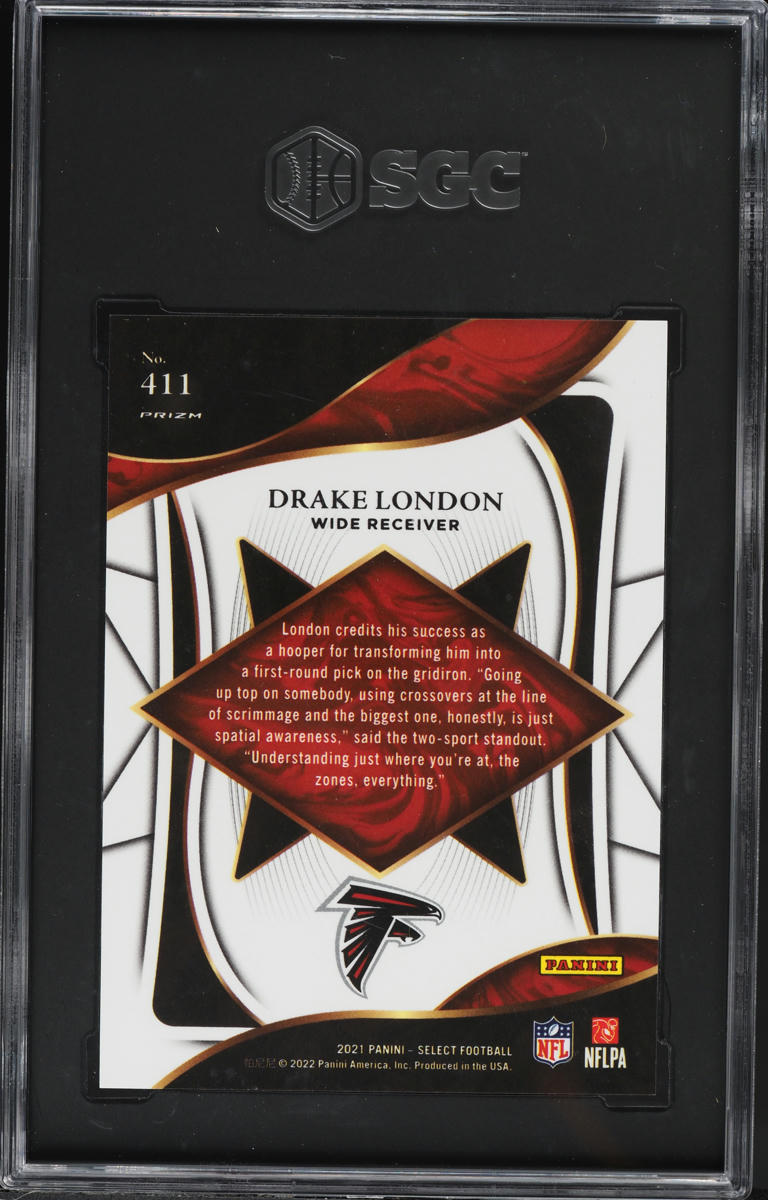 2021 Select XRC Prizm Drake London ROOKIE #411 SGC 10 GEM MINT